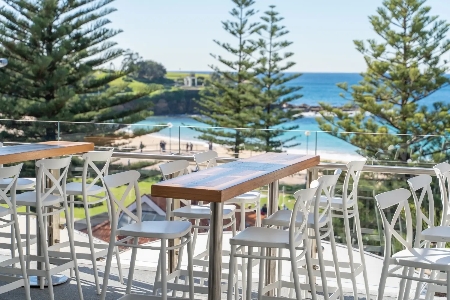 The balcony view over Coogee Beach at The Pier, Coogee legion Club
